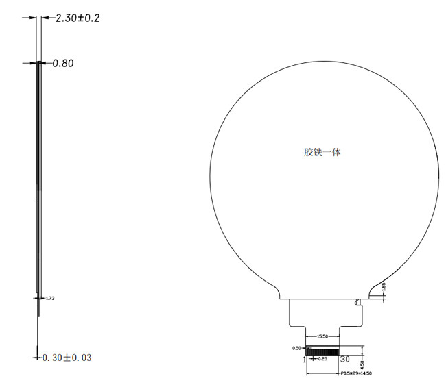 4 Inch TFT Automotive Grade Round LCD Display 720x720 Dot MIPI Interface