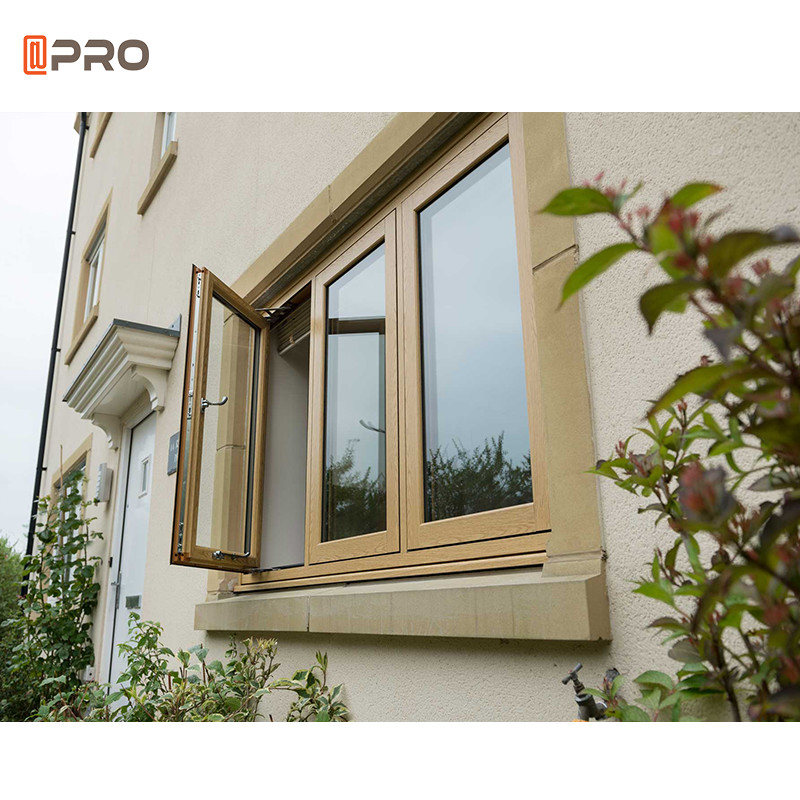 Horizontal Aluminum Casement Windows Double Hinged With Mosquito Net