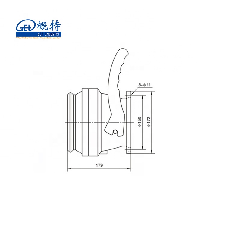 Aluminum Alloy 100mm 4 Inch Oil Tanker Truck And Trailer API Adaptor Valves For Tanker Discharge System