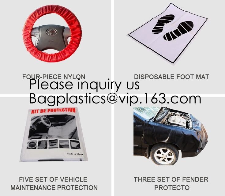 Car Disposable Plastic Seat Covers Vehicle Protectors, Five Set of Vehicle Maintenance Protection, Masking Dust Covers