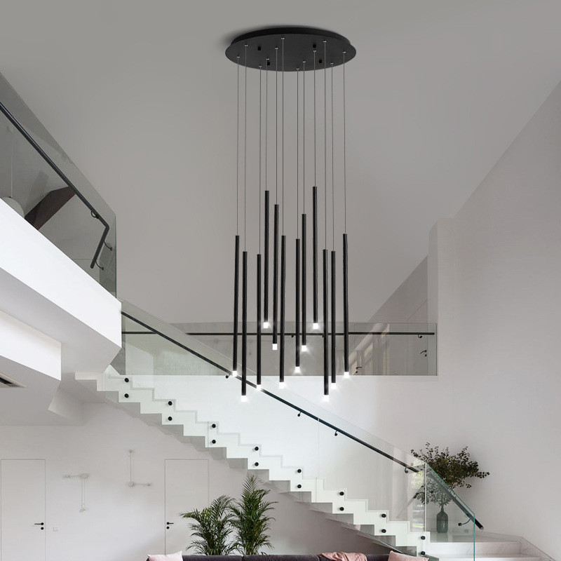 Modern Long Hanging Chandelier Restaurant Cafe Hotel Entryway Chandelier