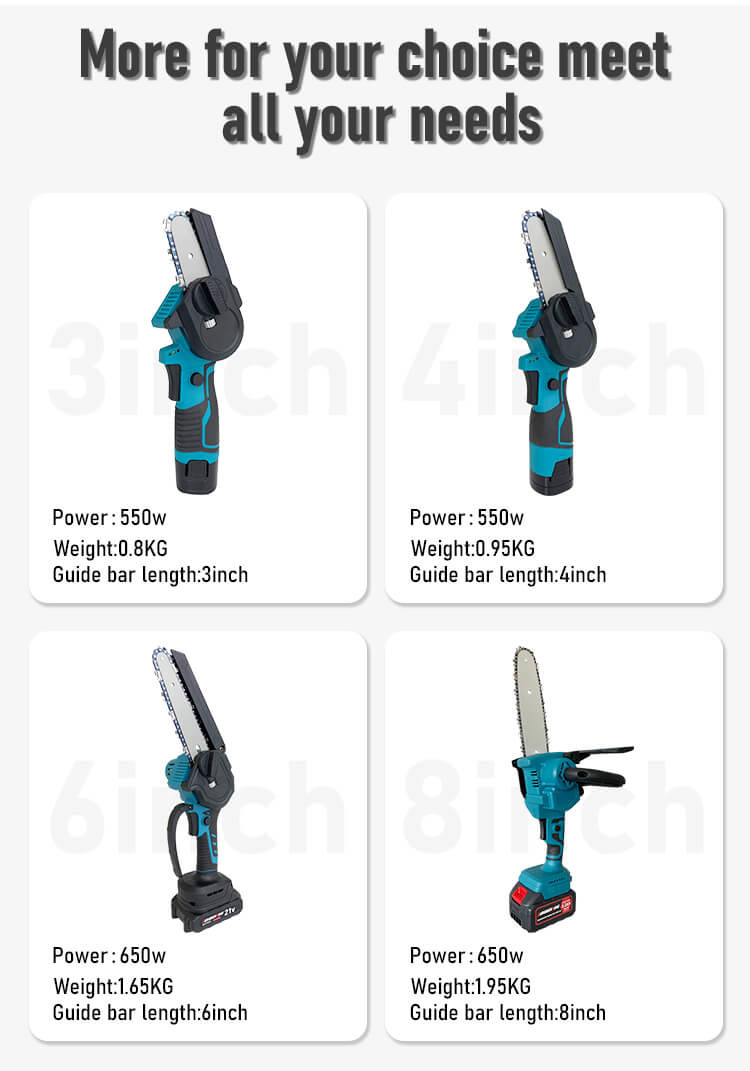 3 Inch Cordless Lithium Battery Power Mini Electric Chain Saws Tree Cutting For Sale