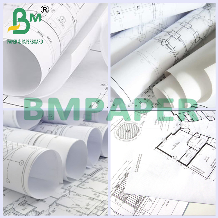 20lb White Plotter Paper For CAD Engineering A0 Size 20Inch x 50Yards