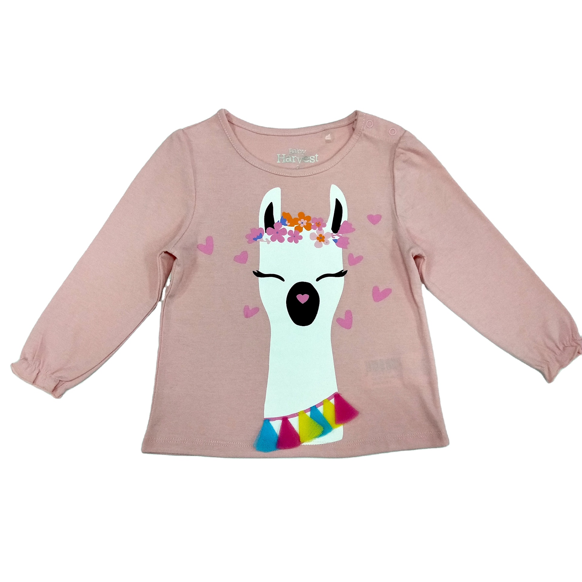 Newborn Baby Girls Long Sleeve Tops in 100% Cotton Fabric with Round Neck Design