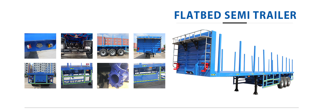 20ft 40ft Container Transport Flatbed Semi Trailer with Mechanical/Hydraulic Ladder