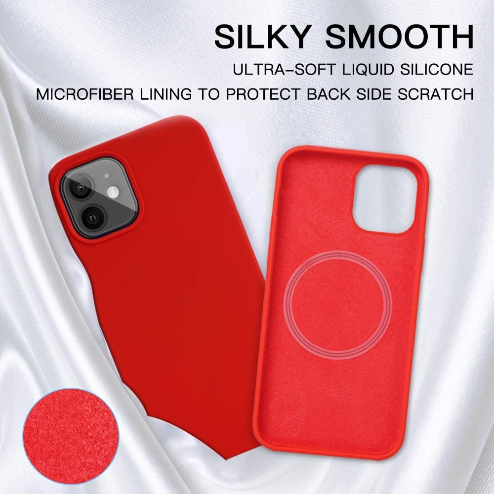 Magnetic Circle Soft Magnetic Phone Case For IPhone 12 Pro Max 12 Mini Liquid Silicone Built-In Magnetic Coil Soft Cover