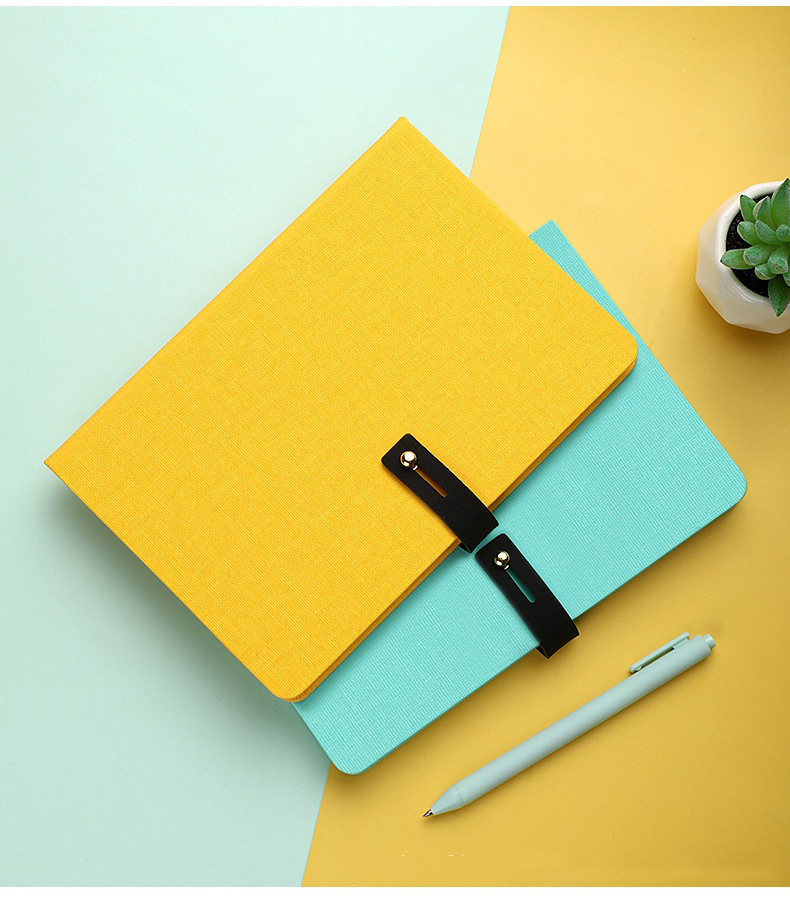 Thread Sewing Binding A5 Business Simple Pu Buckle Notepad for Customized Document