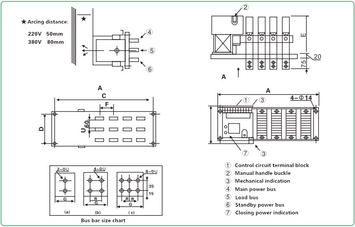 Hot Sale ATSQ1-M series 3P/4P AC400V Dual Automatic Transfer Switch 630A-2000A