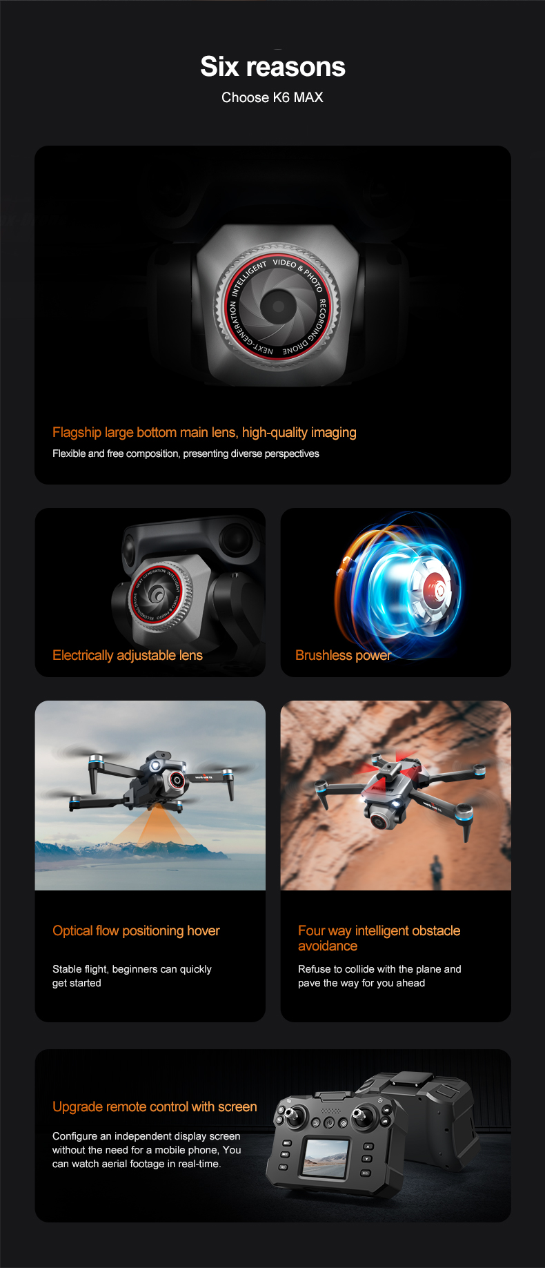 K6 Max Drone Wifi Foldable Remote Control Helicopter Perfect for Thrilling RC Dron Toy Gifts
