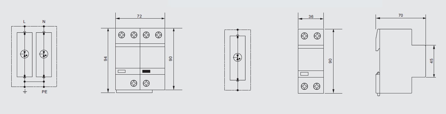 BR-50GR 385 1P 50kA Ac Din Rail Type 1 Surge Protective device surge Arrester SPD spd t1 t2 ac