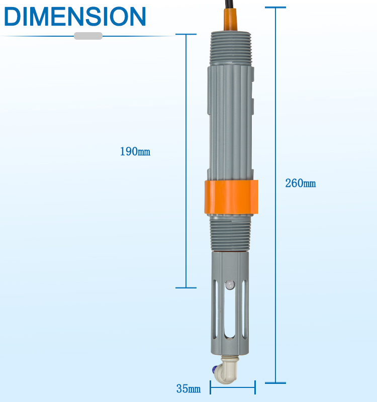 ABS Shell PH Sensor With Self-Cleaning Connector For Industrial Water