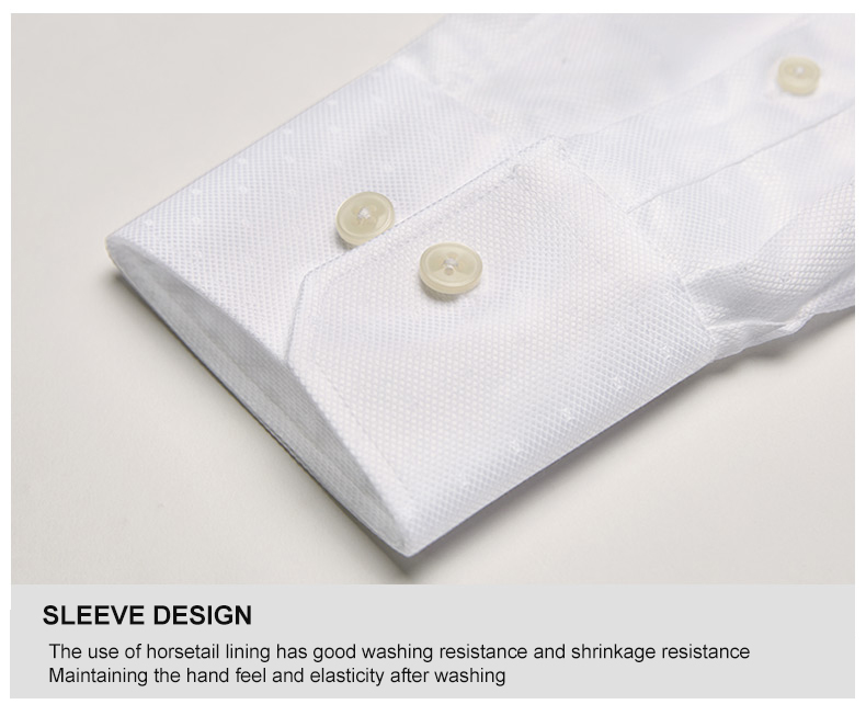 Adult Formal Windsor Collar Shirt Iron-Free Slim-Fit White Long-Sleeved Business Casual