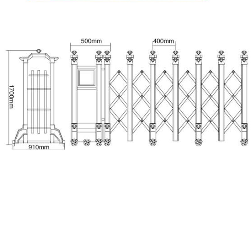 Automatic Electric Aluminum Alloy Retractable Door Folding Gate Motorized Sliding Gates System Retractable Gate