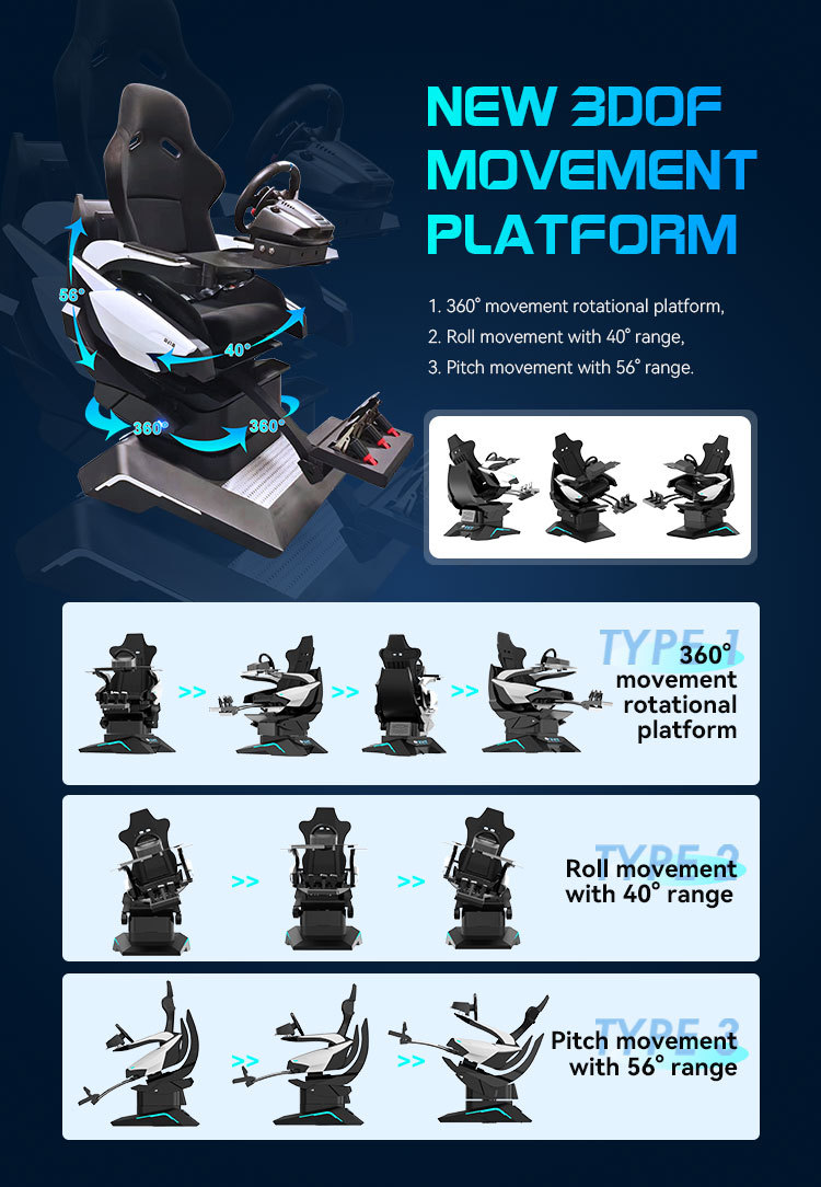 Indoor Sports Racing Motion Seats Simulator Amusement Games Car Racing Simulator