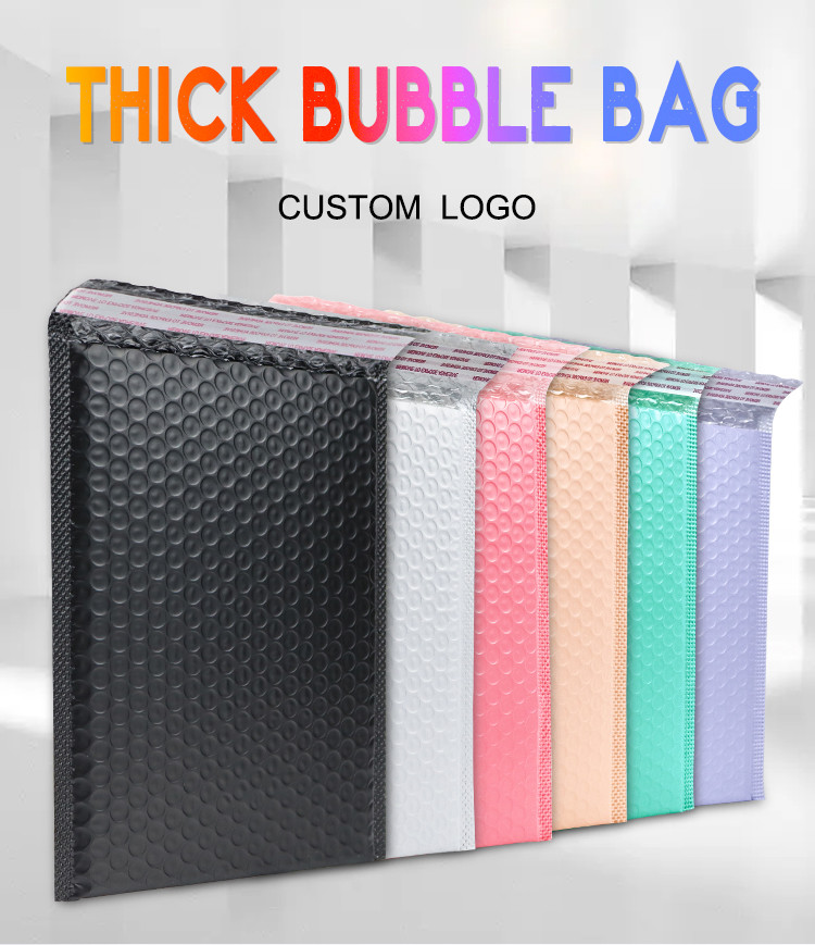 Gravure Printing Pink Printed Poly Bubble Mailers Bags 140g Thickening