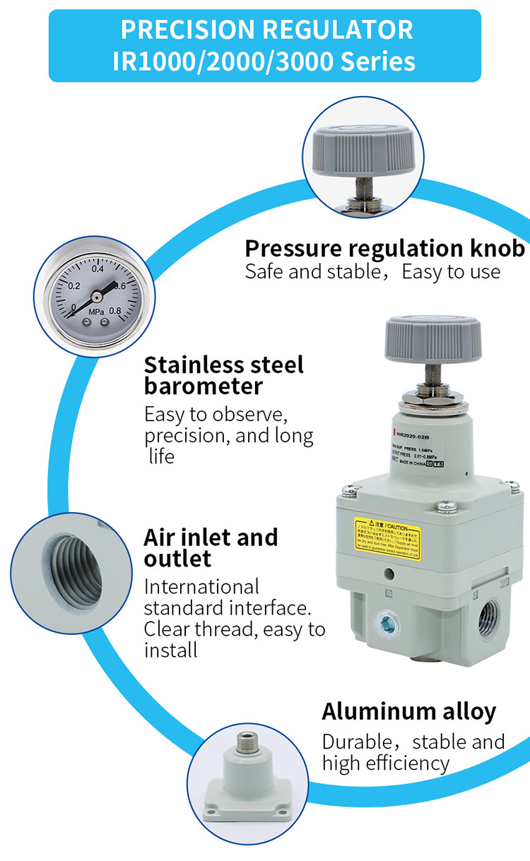 Precision Pneumatic Regulator IR Series Digital Air Pressure Regulator