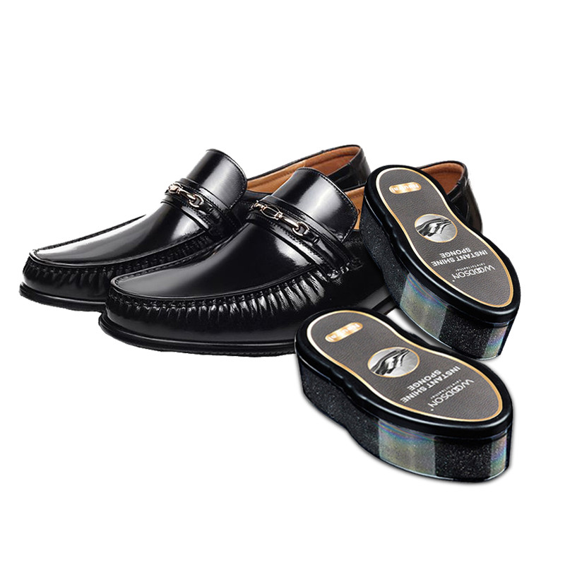 Brown Black Color Instant Shoe Shiner Sponge Polish Rapid Penetration