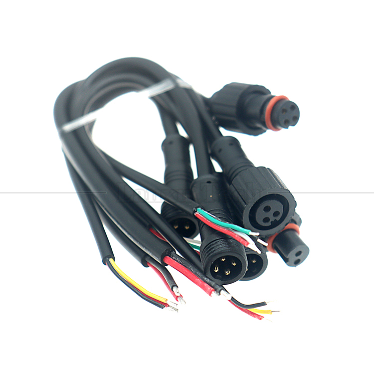 Customization IP67 IP68 Waterproof M12 2pin 3 Pin 4pin M12 DC to Open Bare Wires End Cable for LED Light