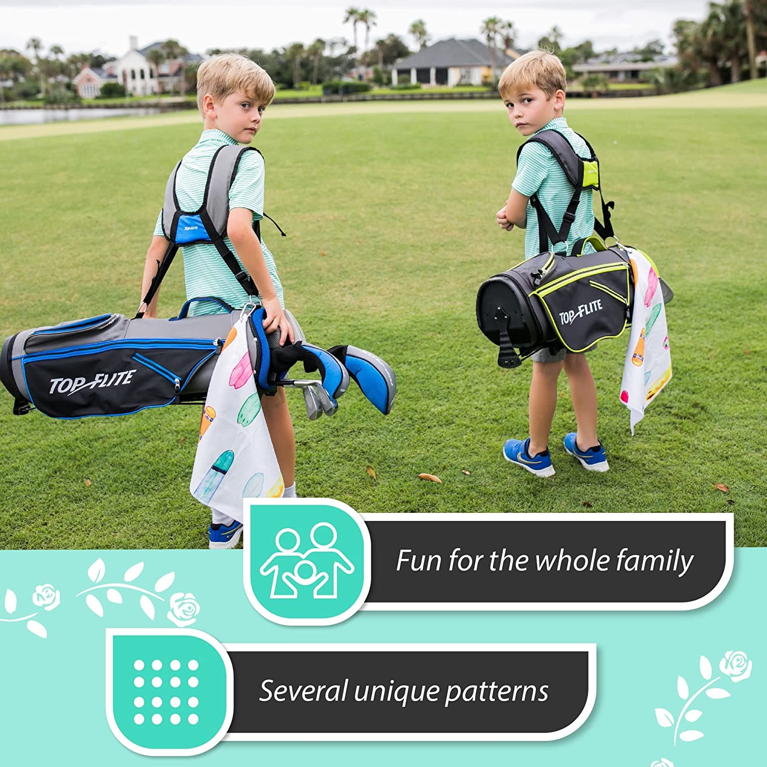Printed Microfiber Waffle Golf Towel For Outdoor Activities 350 - 430gsm