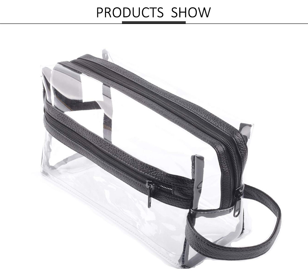 Water Resistant Zipper Transparent Mens Shaving Bag For Travel