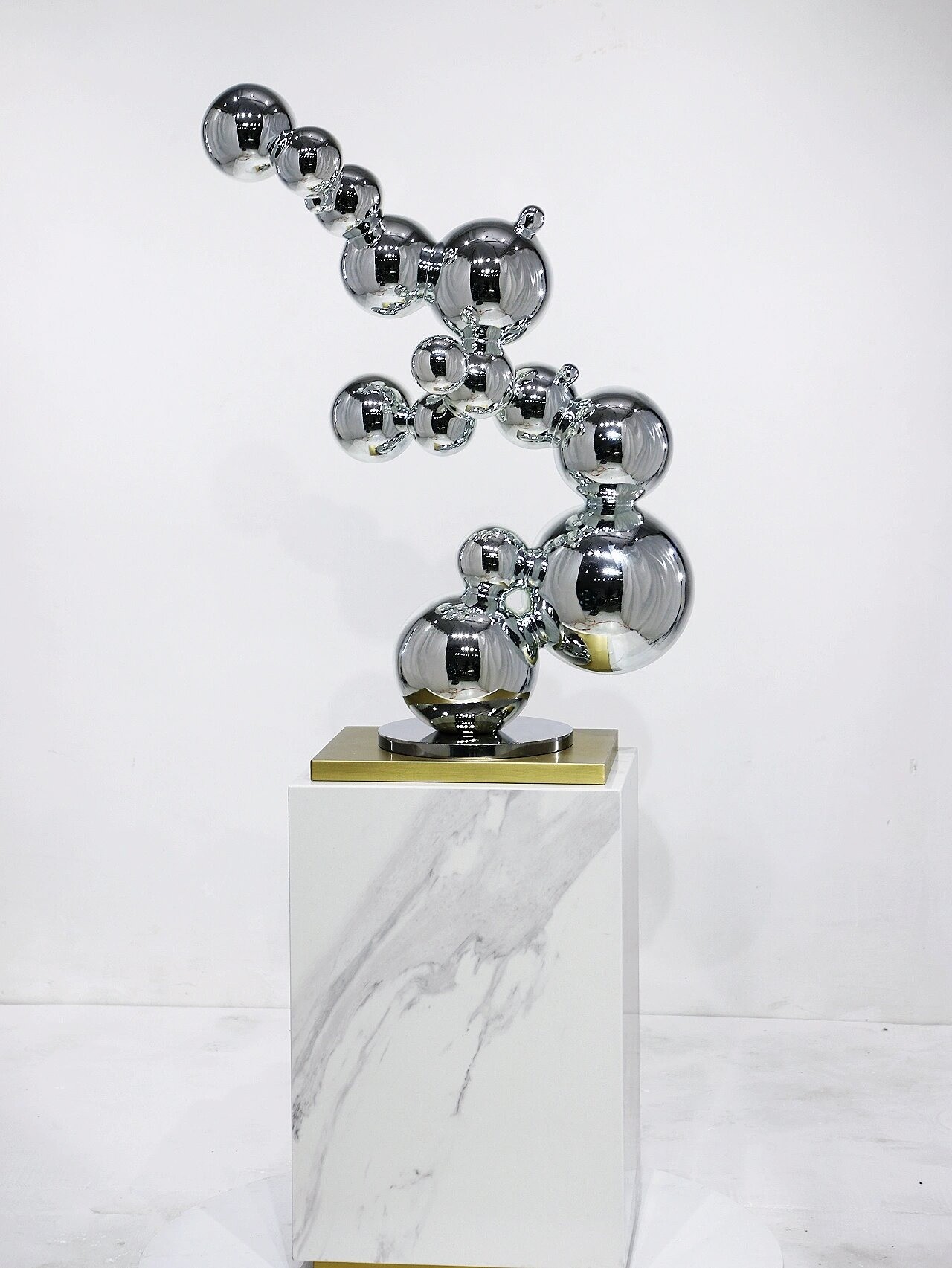 Bubble Sculpture Modern Quality Metal Mirrored Finish Hotel Corner Console