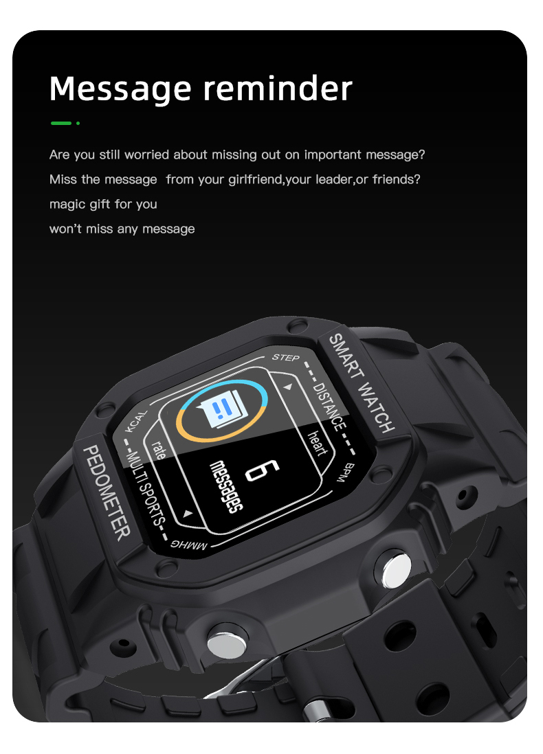 SDK Silicone Strap Smart Watch 0.96TFT Health Monitor Wrist Modify APP Customized Smart Watch