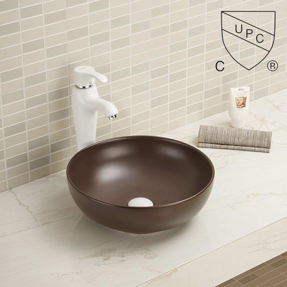 Counter Top Bathroom Sink Custom Small Black Round Console Face Basin