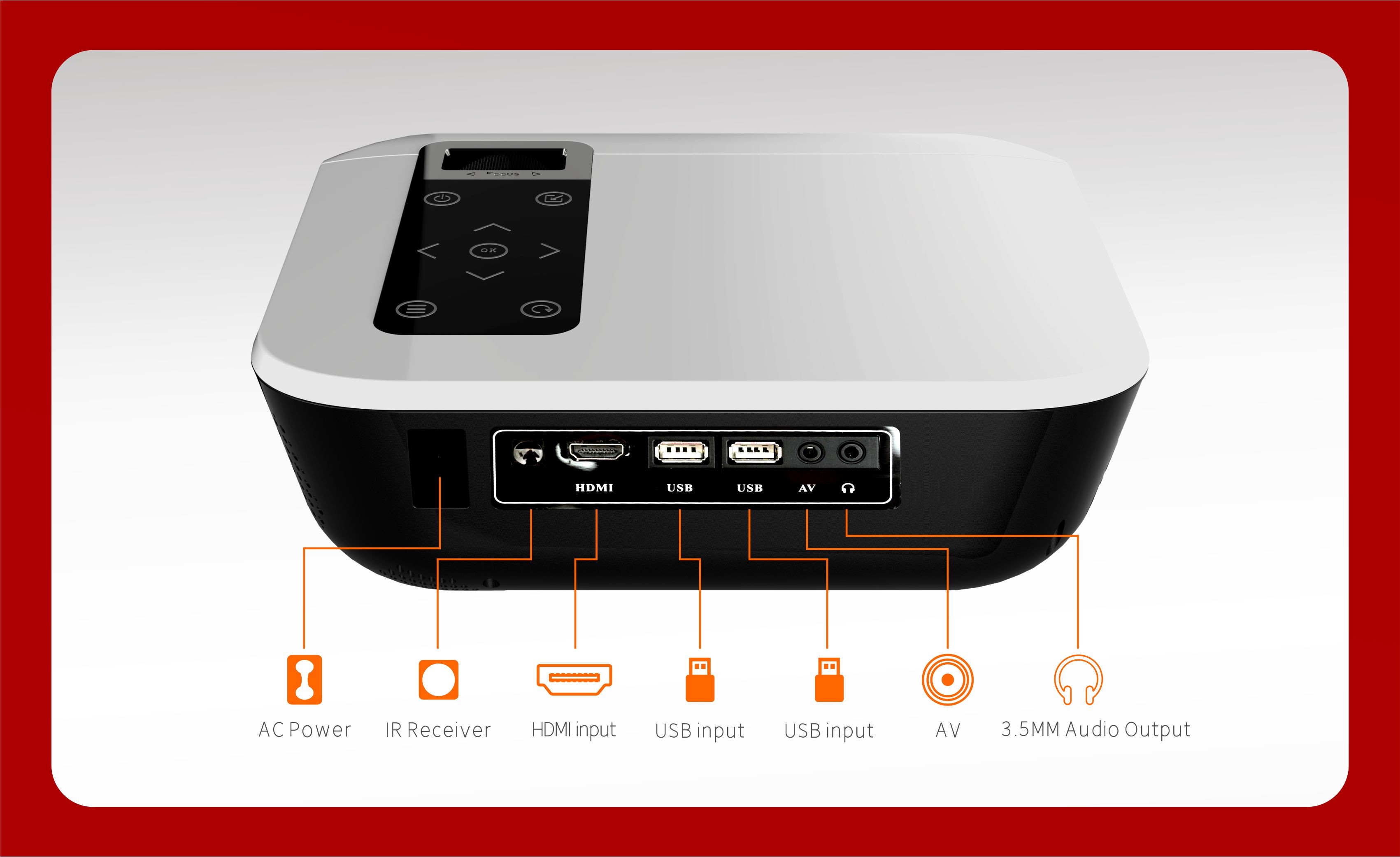 Android Led Multimedia Projector 1080p Full HD Mini LED Projector T8