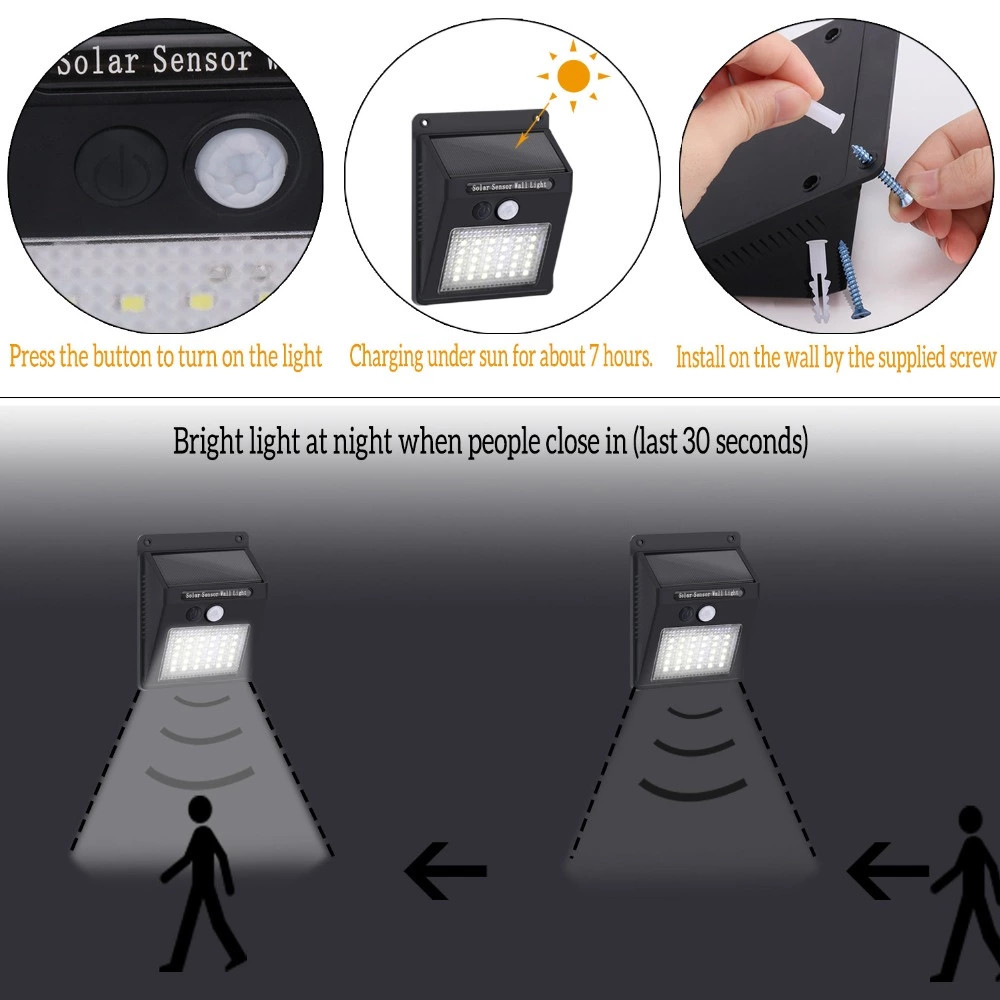 12.5*10*5CM LED Solar Wall Light