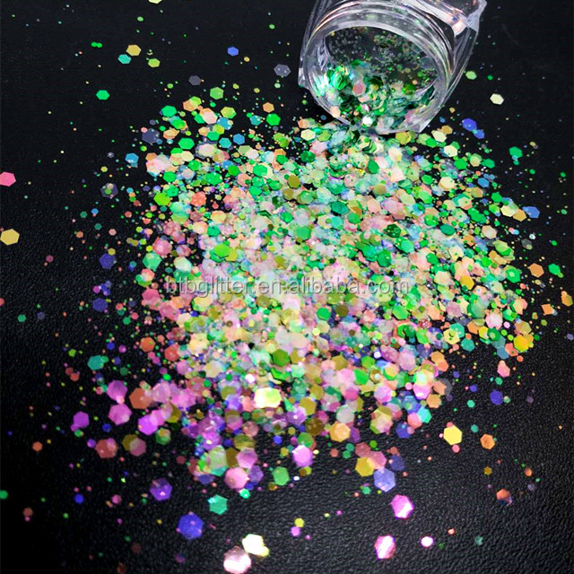 1 color Die cutting printing Chunky Glitter Shape Glitter Colorful Bright Chunky Mix