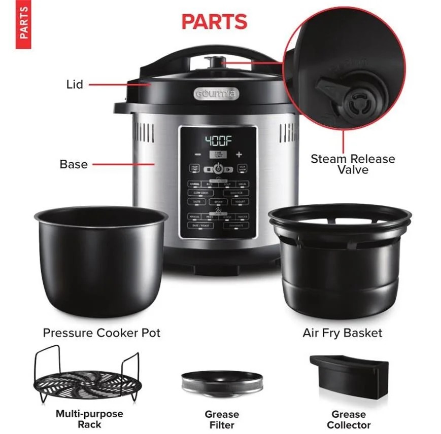 2 In 1 Nonstick Electric Pressure Cooker With Fryer Commercial Cooking Appliances