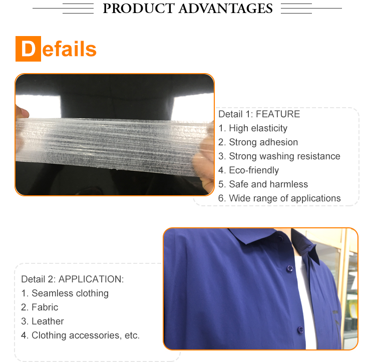 Seamless Clothing Polyurethane Hot Melt Thin Adhesive Film 0.18mm Thickness
