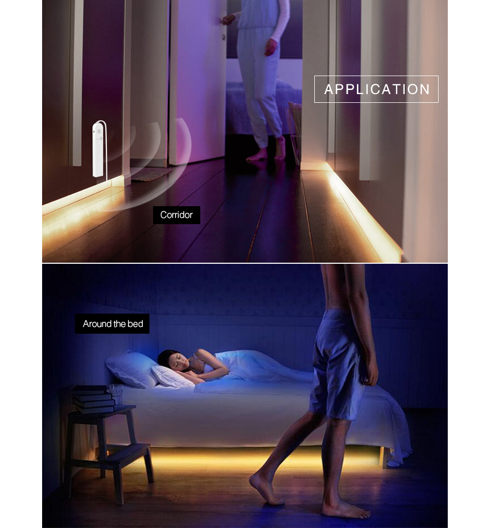4100K Battery Motion Sensor LED Strip For Kitchen Under Cabinet