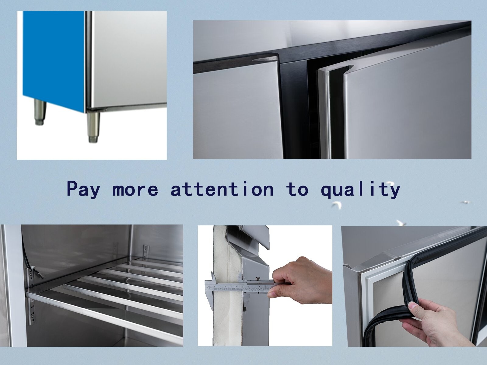 600L 2 Door Commercial Freezer Direct Cooling Dual Temperature Refrigerator Freezer