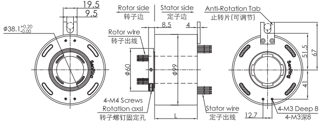 Slip Ring_USB Rotary Connector slip ring_rotary union pneumatic
