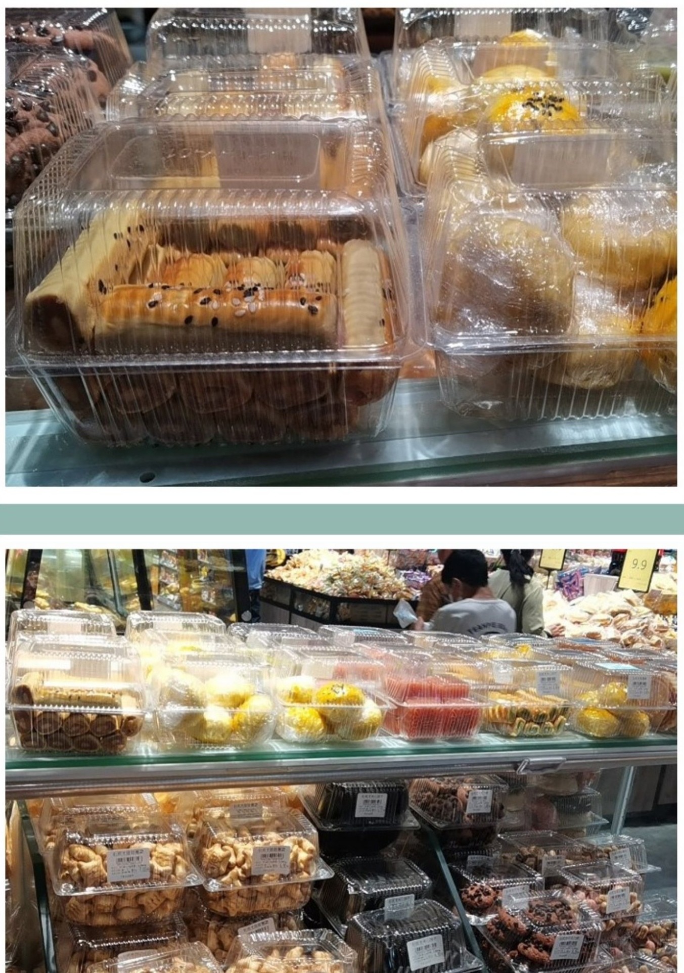 Disposable PET Plastic Transparent Clam Shell Hinge Vacuum Formed Cake Pastry Baking Takeout Clear Box Cover