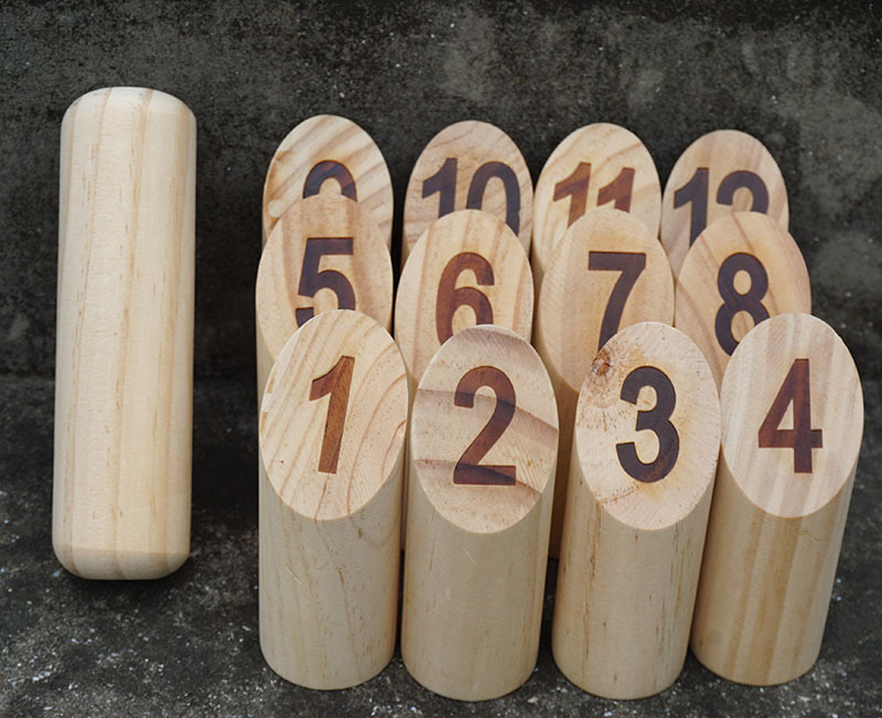 Wooden Set Early Childhood Development Toys Garden Bowling Incline Blocks