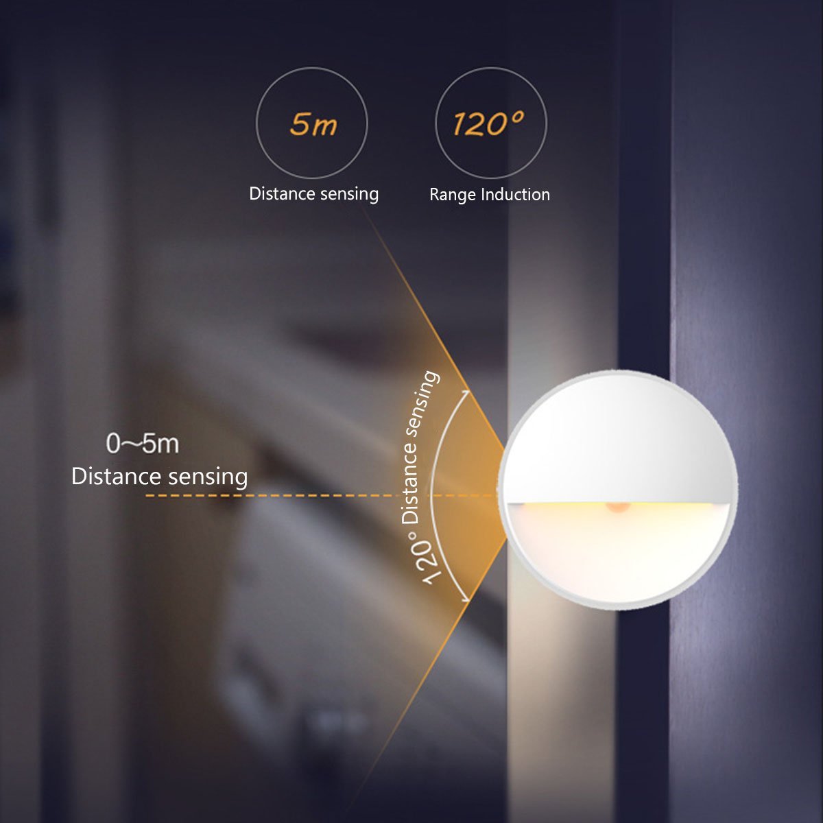 120g 6*SMD3528 Battery Operated Motion Sensor Light Wireless Installation