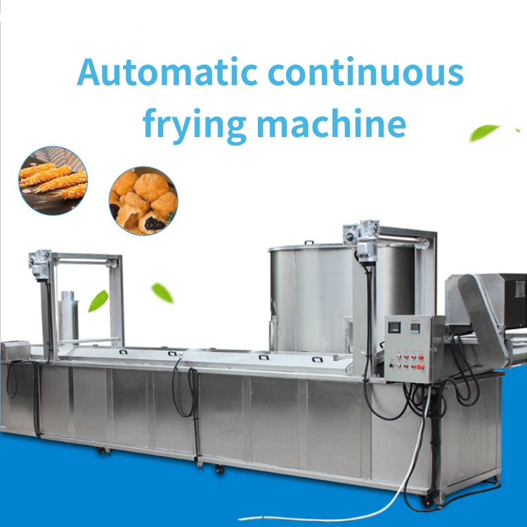 500L Capacity Stainless Steel Belt Conveyor Automatic Continuous Fryer for Meat Snacks