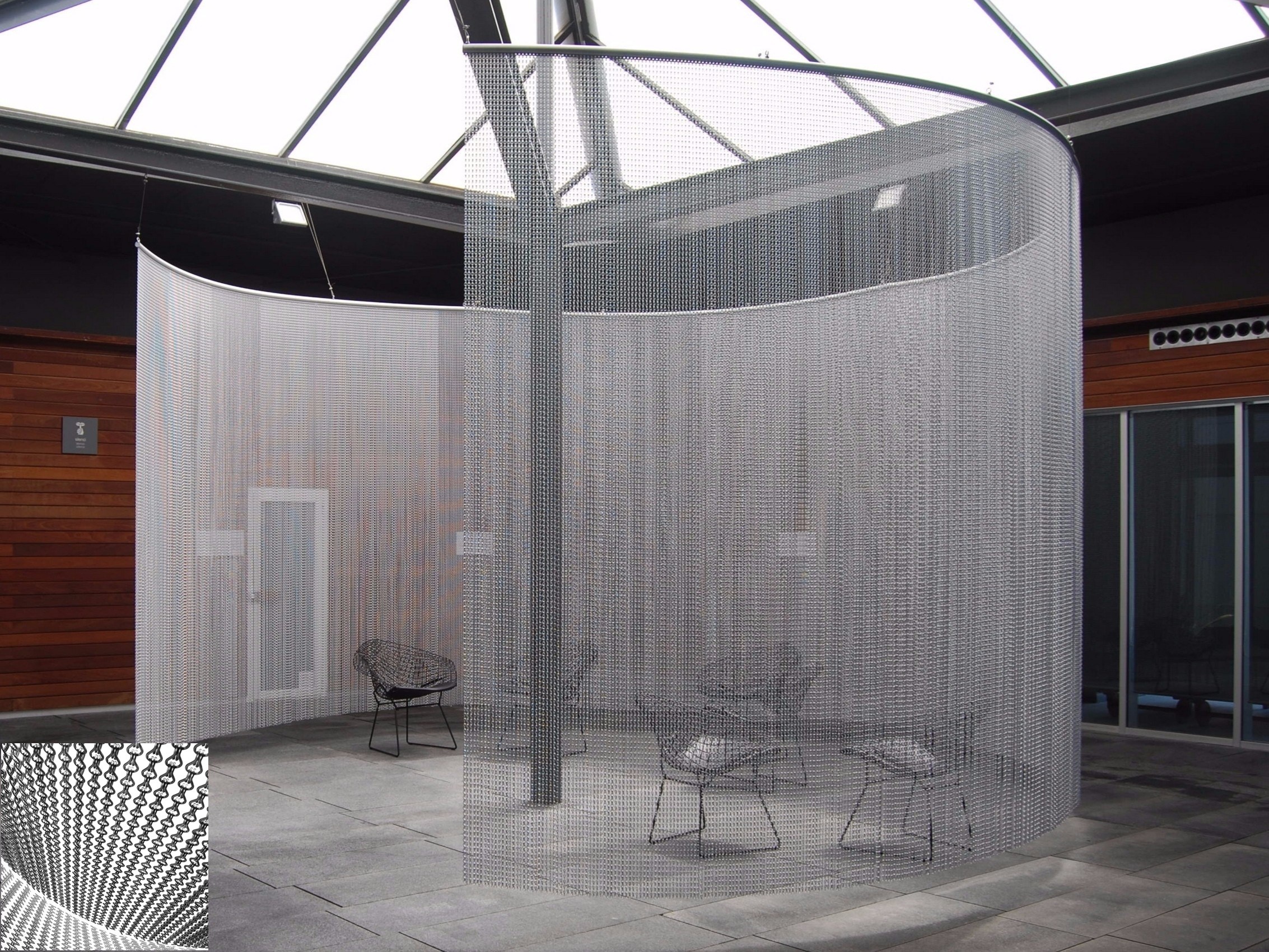 Light Weight Chain Mesh Curtain 1m-3m Width 1m-30m Length High Strength Fireproof Soundproof Decorative