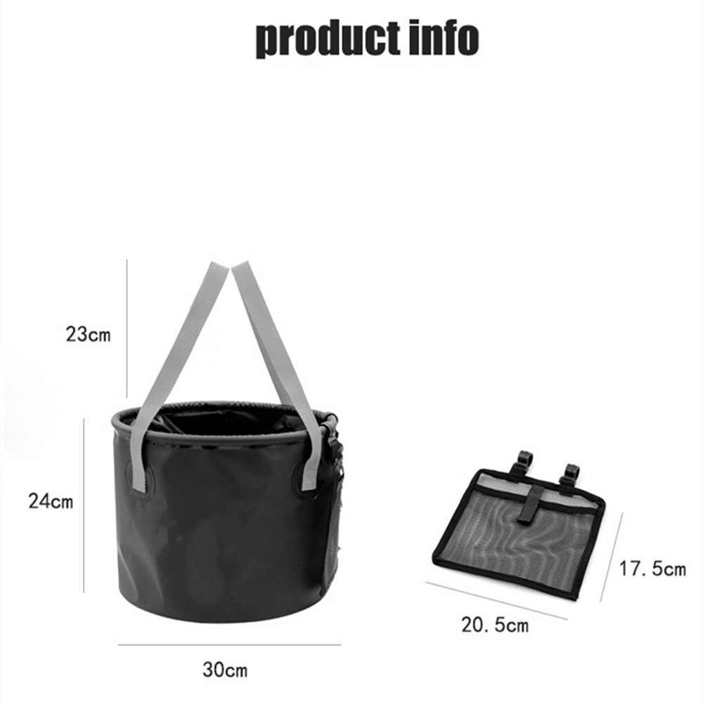 500d PVC Coated Fabric 20L Outdoor Camping Fishing Folding Bucket Car Cleaning Bucket