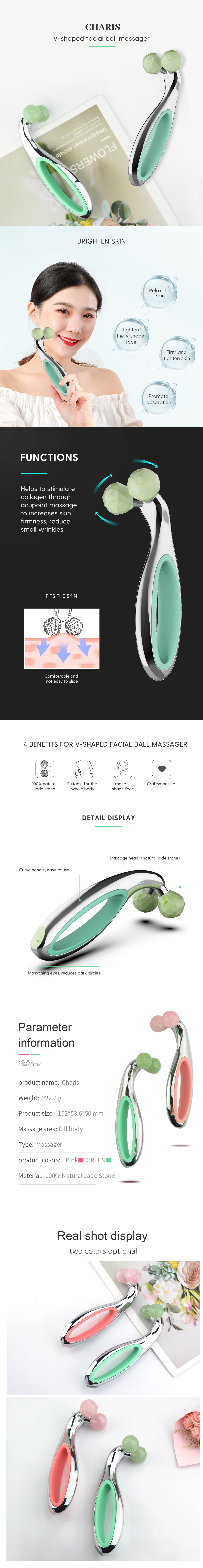 Popular Products 2020 Massager Roller For Face Gemstone Roller Balls Massager Face Lifting