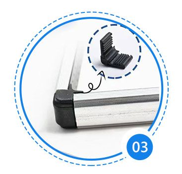 Conveniently Sized Plastic Corner Key for Aluminum Spacer Joints in Doors and Windows