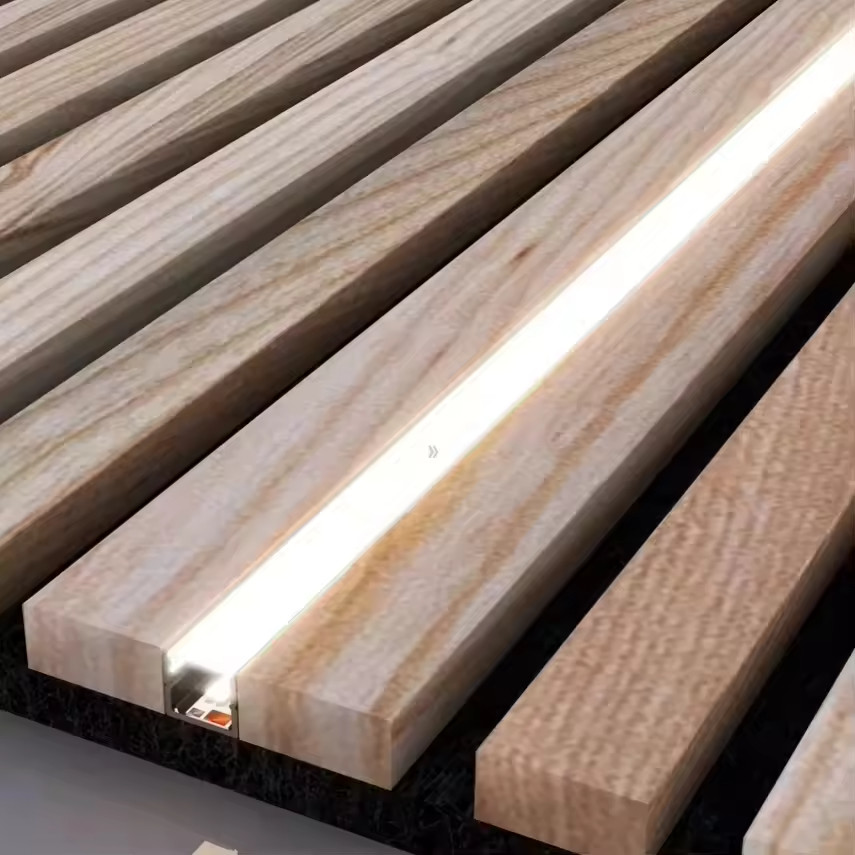 Acoustic Wood Slat Wall Panels For Home Conference Room And Theater