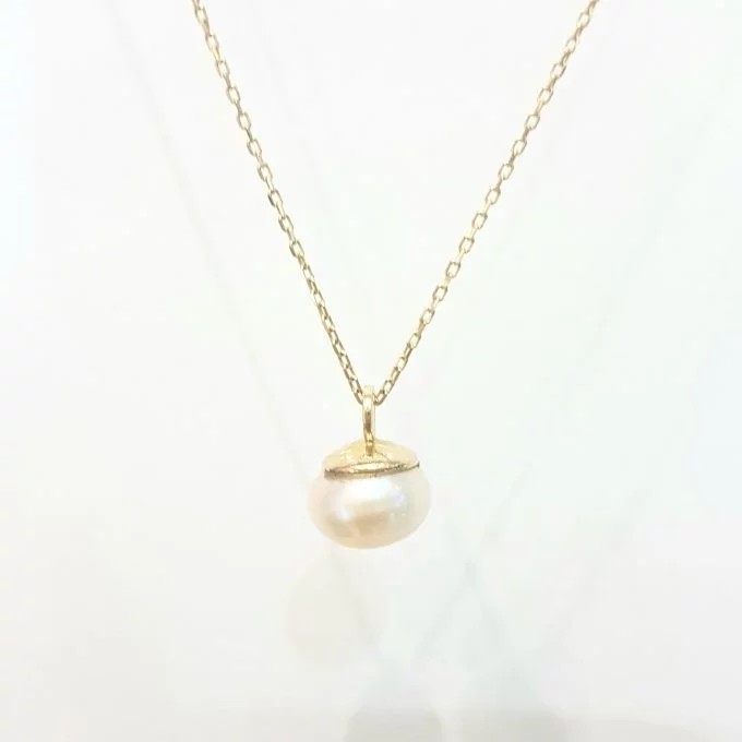 14K Pendant Necklace For Women Is With Decorated A 6MM Freshwater Pearl