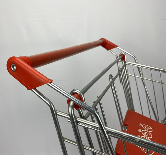 Warehouse Supermarket Zinc Metal Shopping Cart 210L European Style