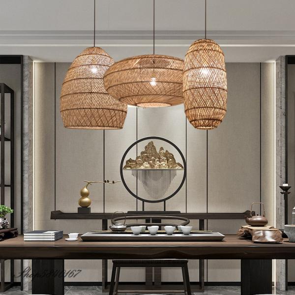 Natural Rattan Lamp Pendant light New Chinese Style Hand-woven Pendant Light(WH-WP-69)