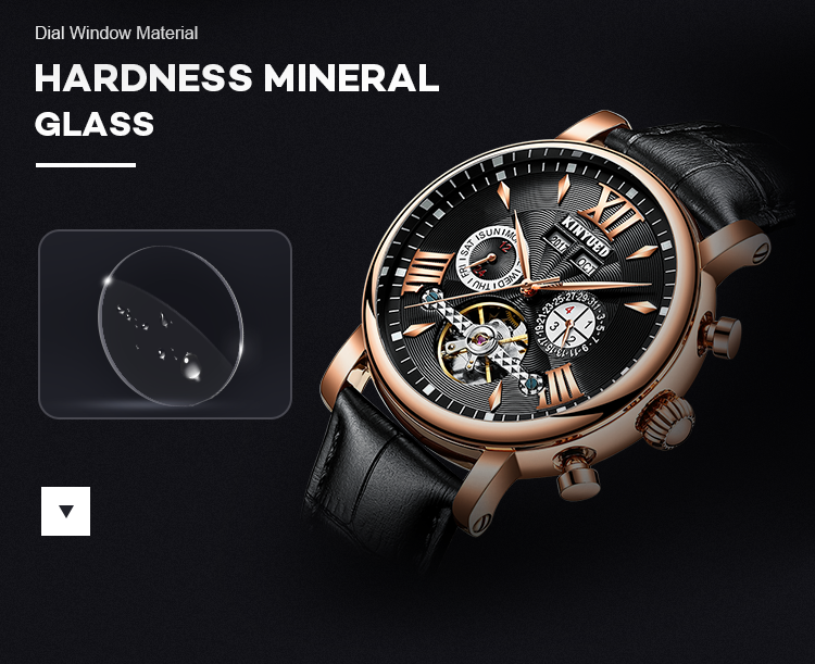 Black Dial Tourbillon Mechanical Watch Solid Stainless Steel Band
