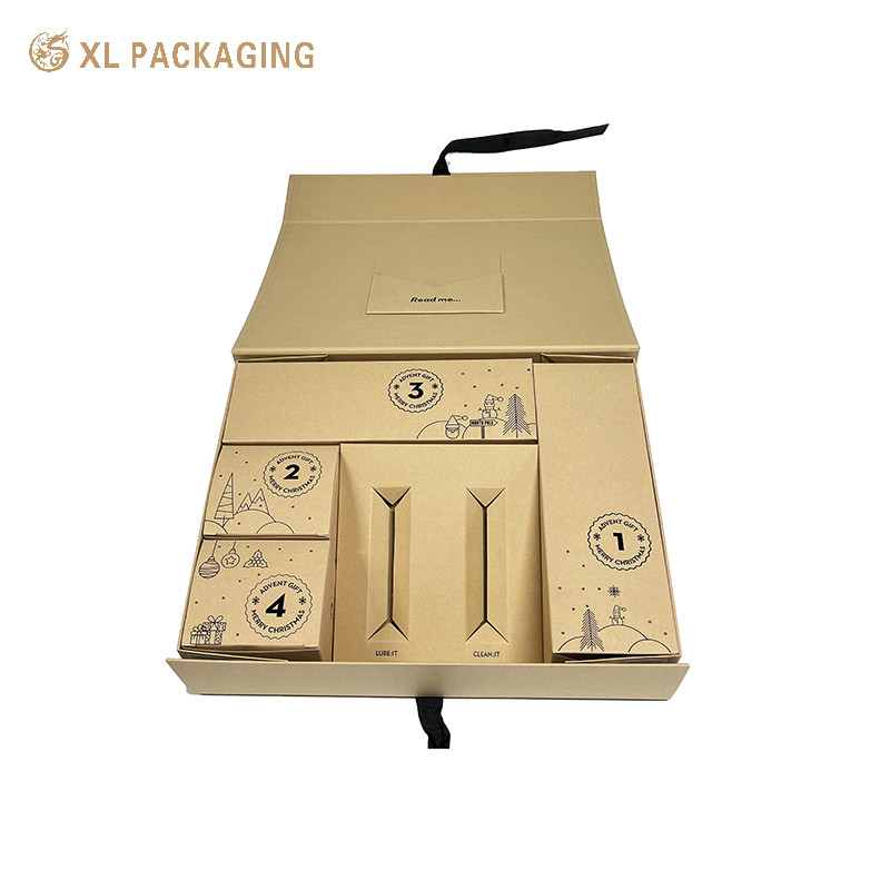 Ribbon Closure Collapsible Foldable Paper Boxes For Cosmetic Facial Cleanser Makeup Tools