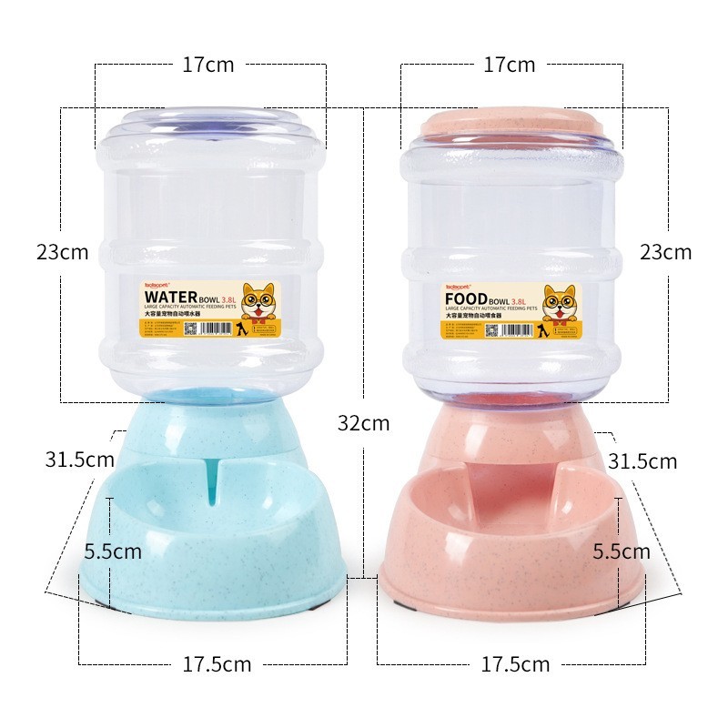 Large Capacity 3.8L Pet Feeder Bowls Automatic Water Feeding Dog Basin